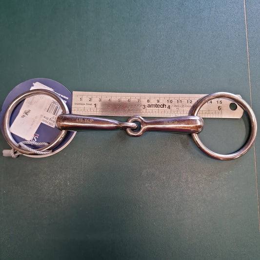 4.5" loose ring hollow jointed snaffle bit B136