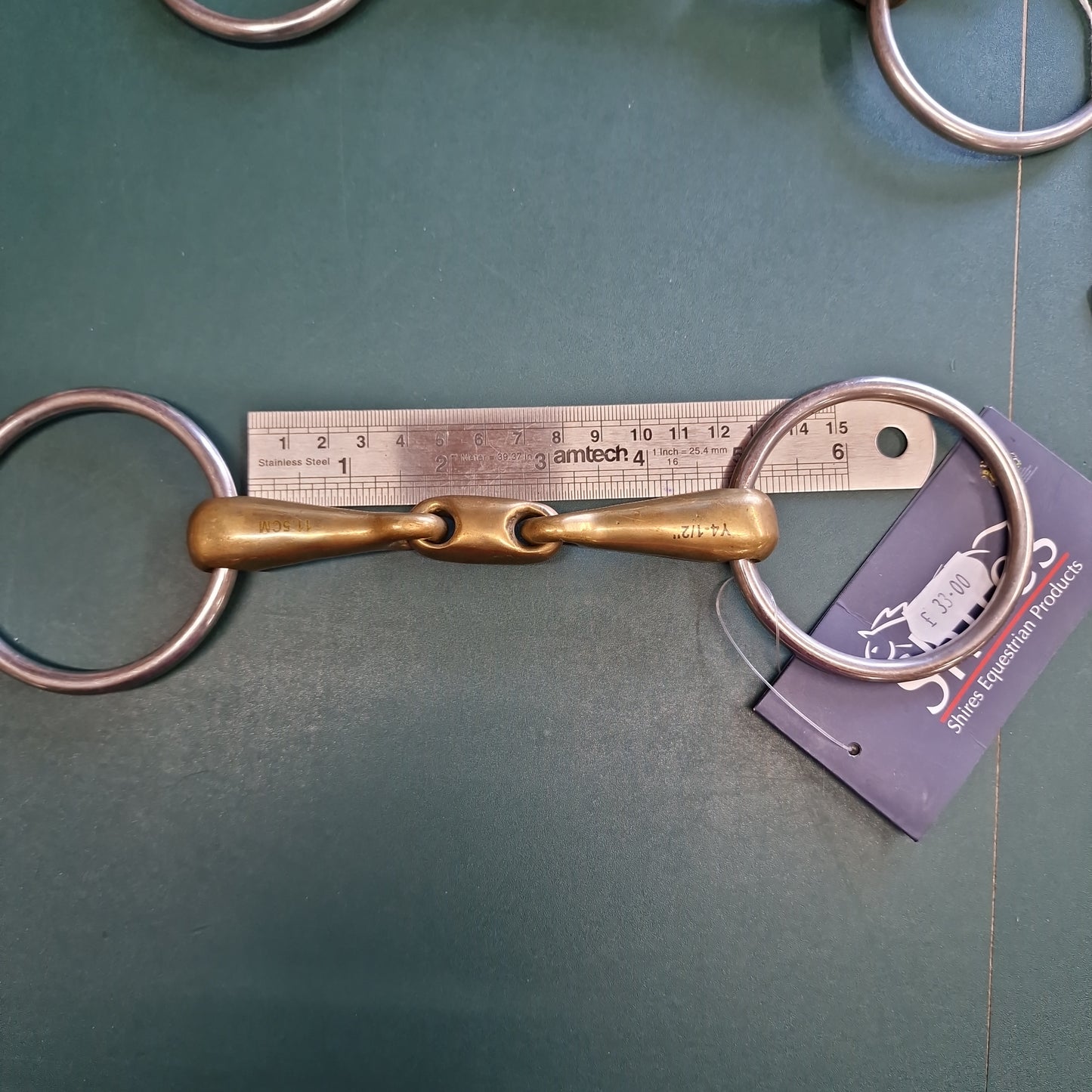 4.5" loose ring copper lozenge snaffle bit B133