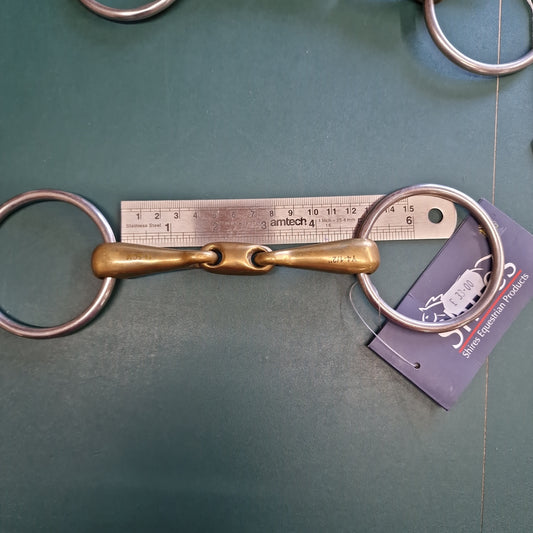 4.5" loose ring copper lozenge snaffle bit B133