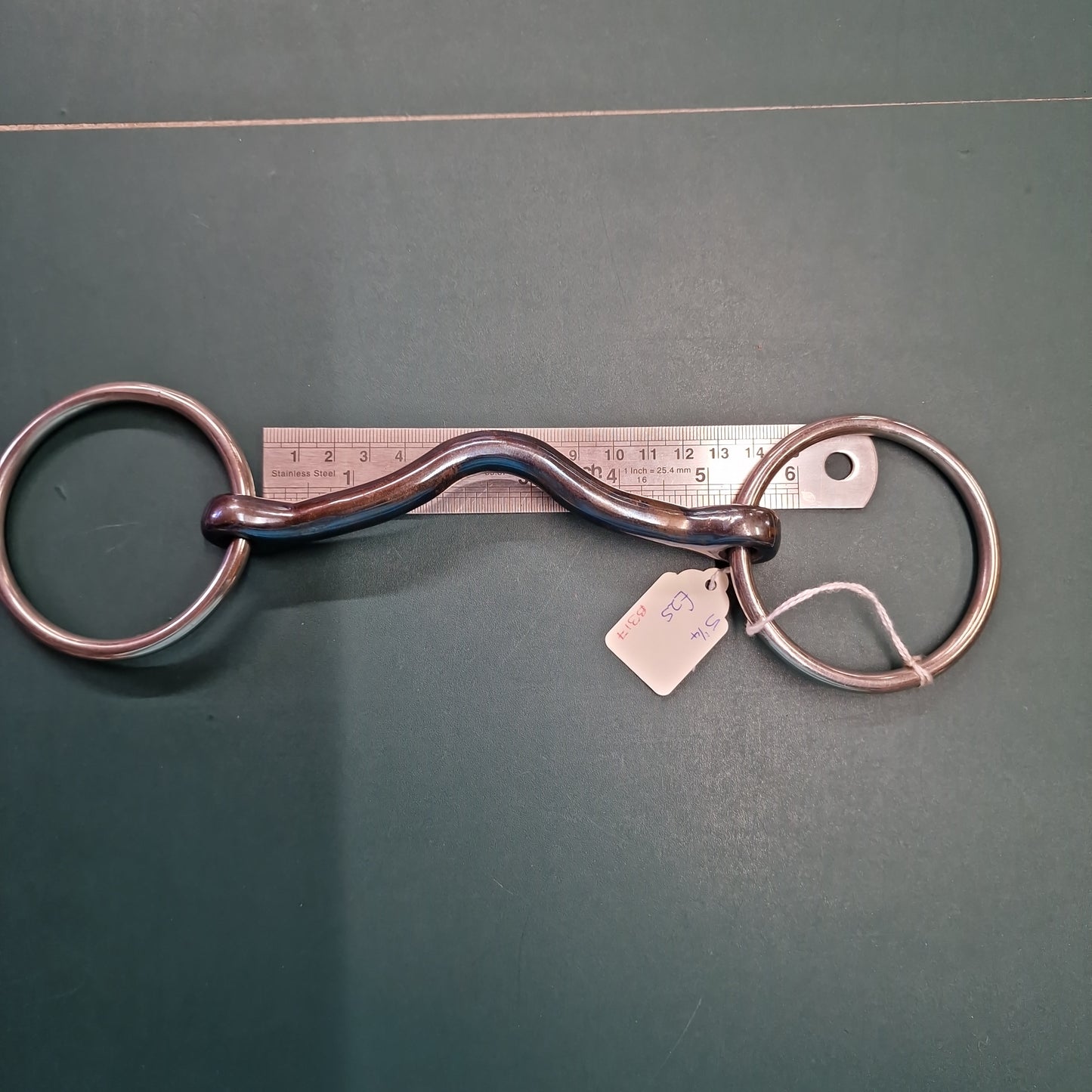 5.25" loose ring ported sweet iron snaffle bit B317