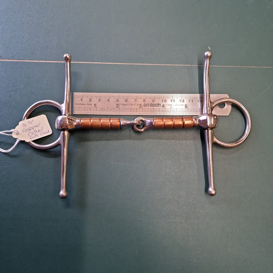 5.5" Custom Full cheek Copper Roller snaffle bit B492