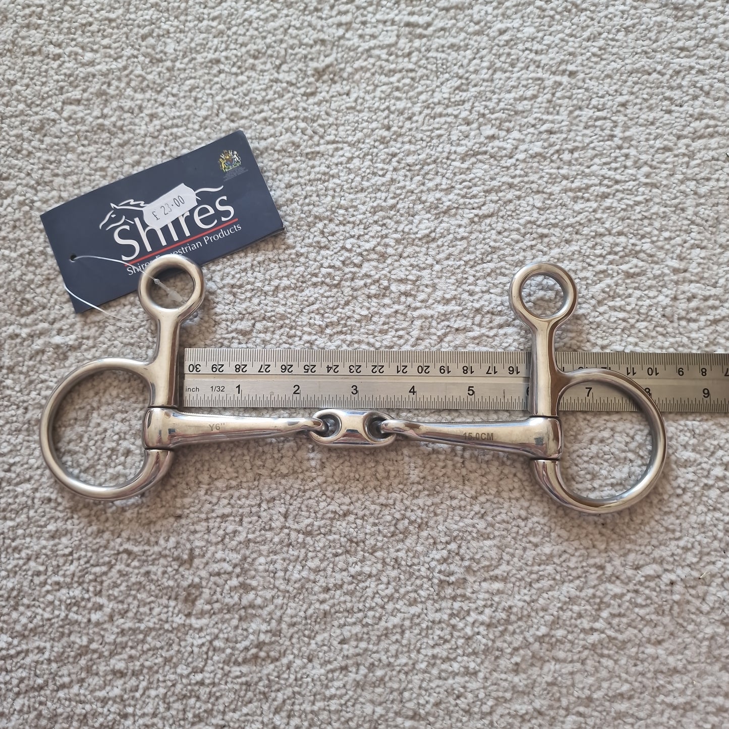 6" Shires hanging cheek lozenge snaffle bit B558