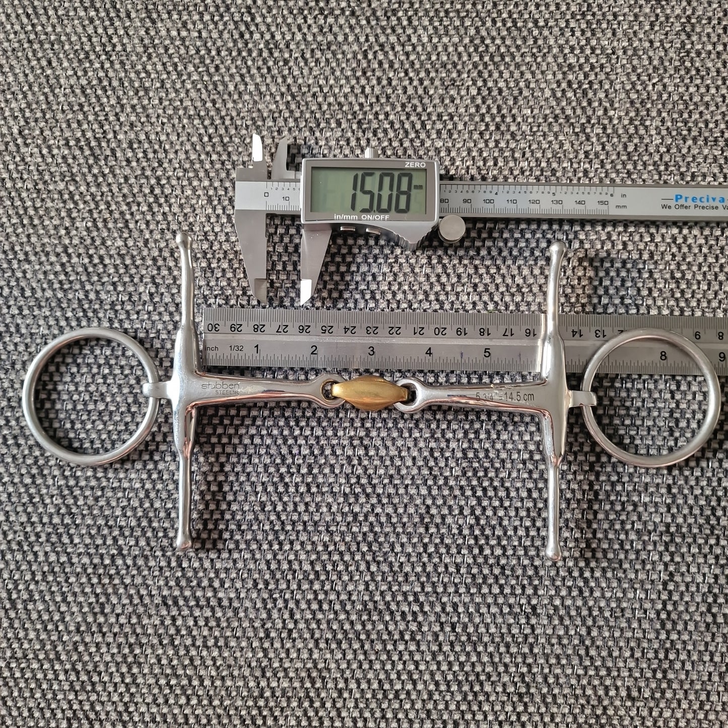 5.75" Stubben Fulmer copper lozenge snaffle bit B14