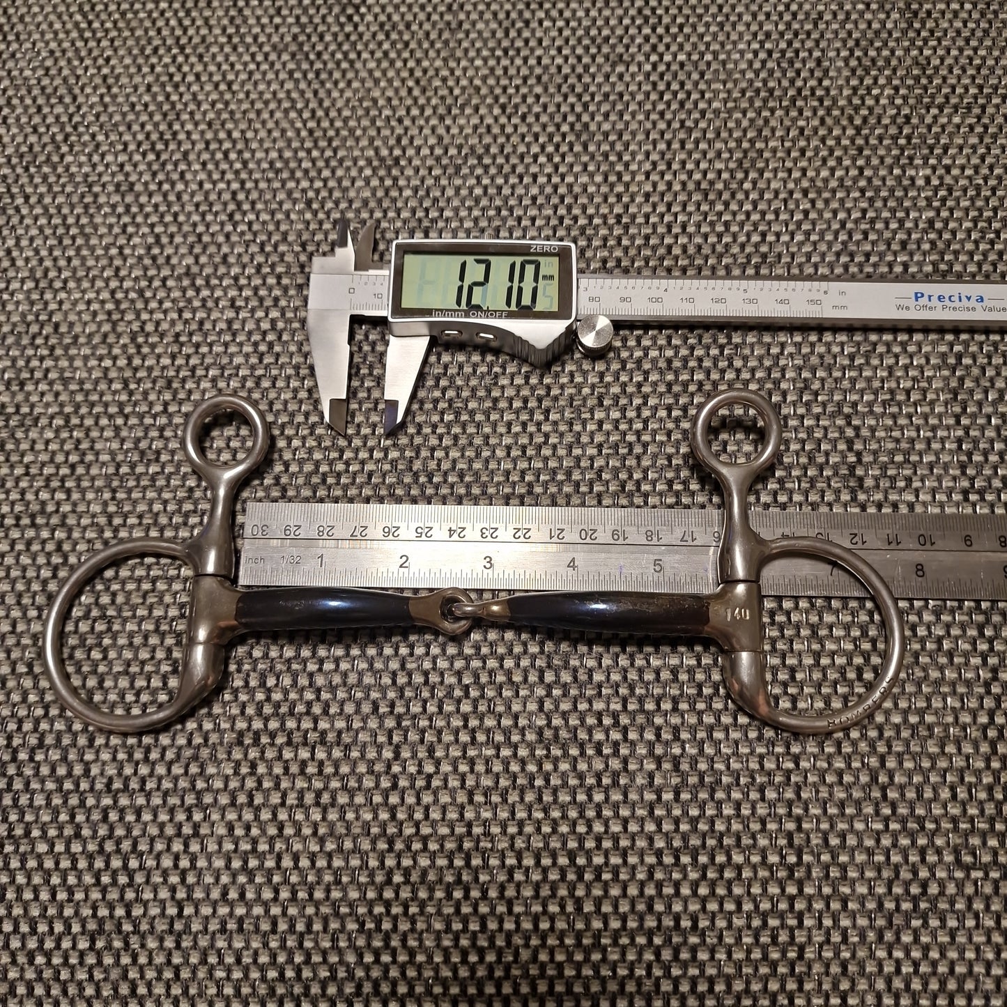 5.5" Bombers Hanging Cheek Jointed snaffle bit B480