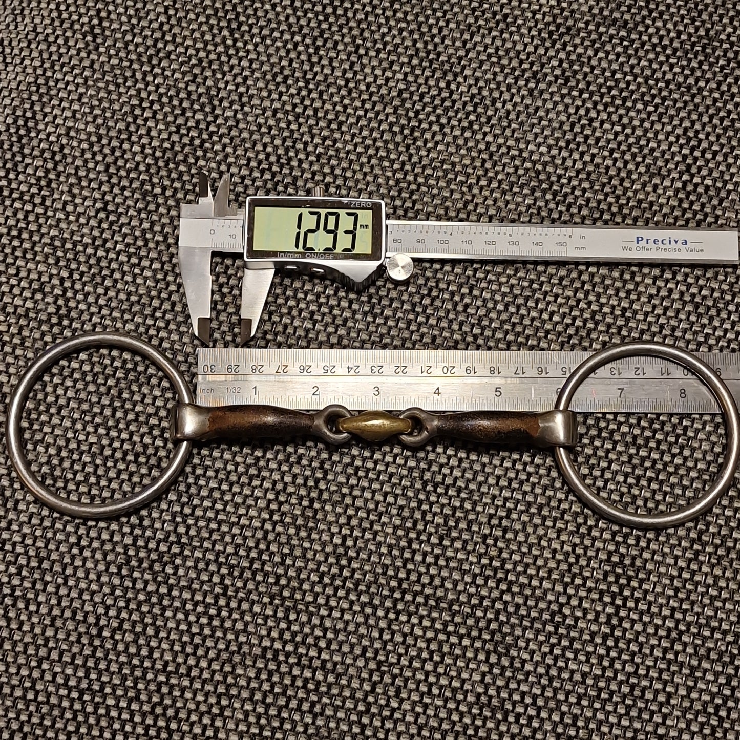 5.75" loose ring sweet iron copper lozenge snaffle bit B467
