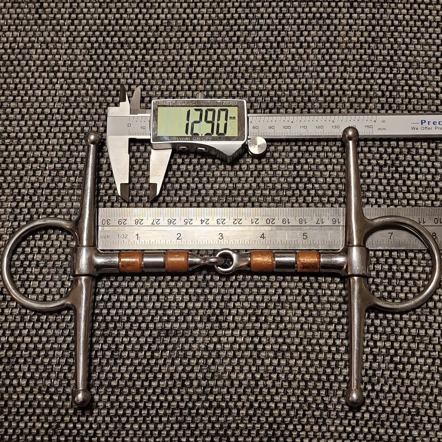 5.75" Full Cheek Copper Roller Jointed Snaffle Bit B967