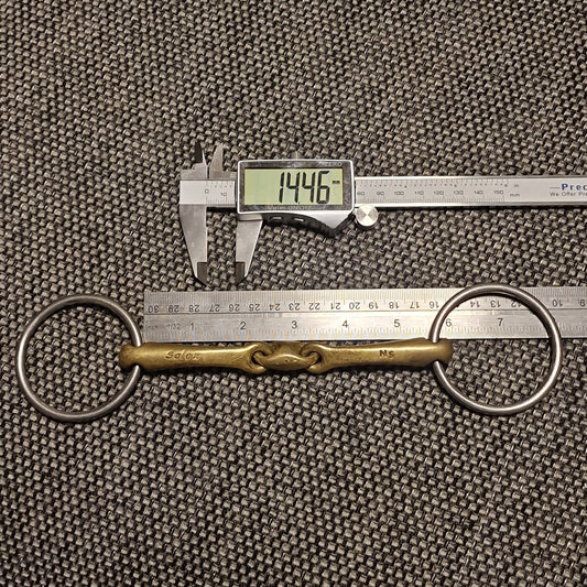 5.5" 14mm neue schule tranz angled loose ring lozenge bradoon snaffle bit B318