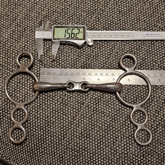 5" Eldonian small ring French link dutch gag bit - new B1075
