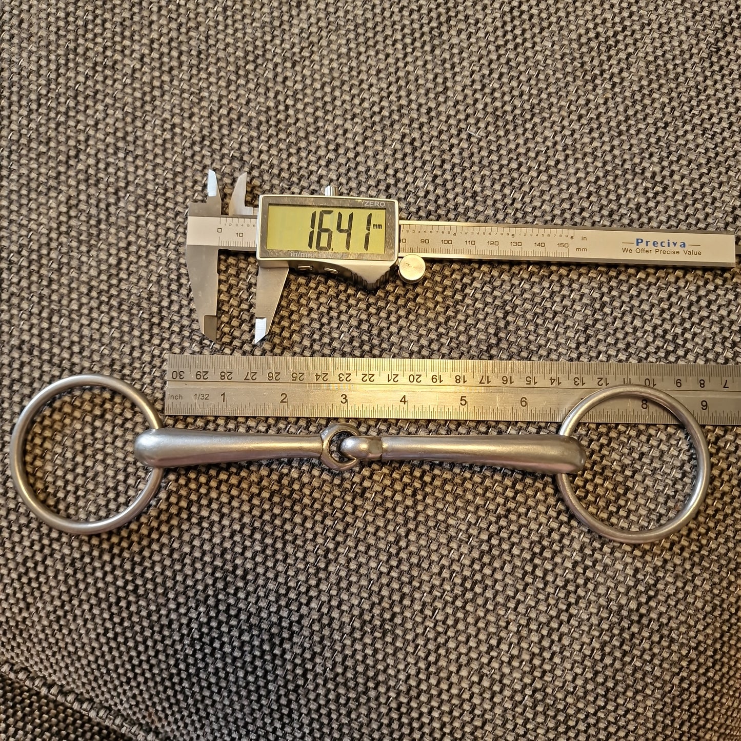 6.5" Loose ring jointed bradoon snaffle bit B942
