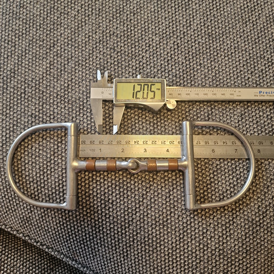 4.5" D-ring copper roller snaffle bit B577