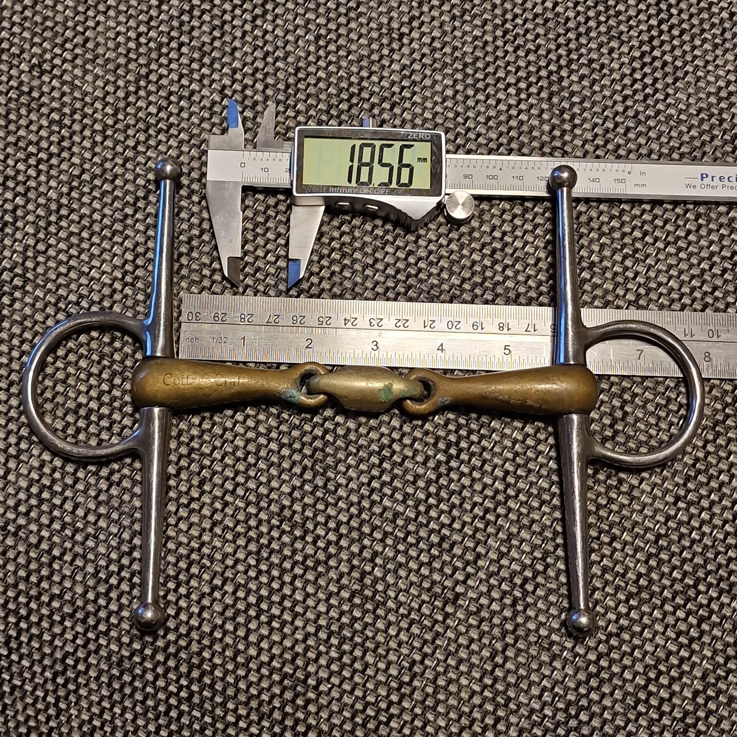 5.5" full cheek copper lozenge snaffle bit B882