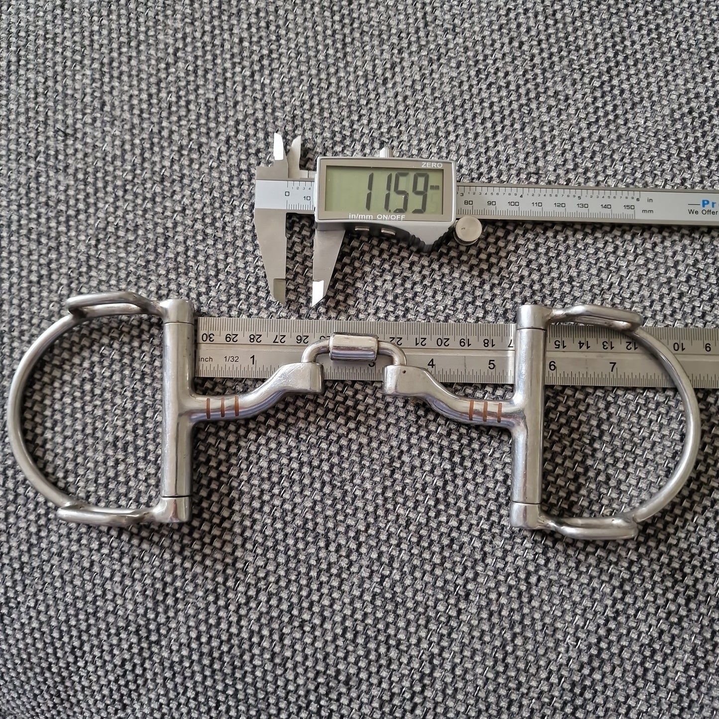 5.25" D-ring correctional ported barrel snaffle bit B508