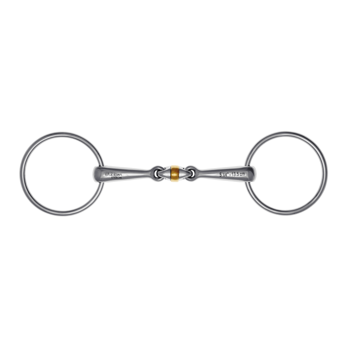 Stubben Easy Control Loose Ring Tense Snaffle, double broken Copper Roller