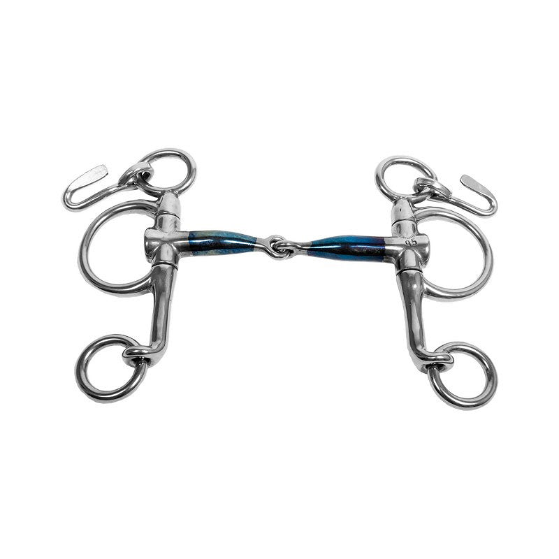 AK Bit Pelham Mors Simple Sweet Iron – Embouchure 12 Mm, Bleu/Argent, Tailles 4.75'' à 5.75'' Pour Contrôle Et Confort Cheval