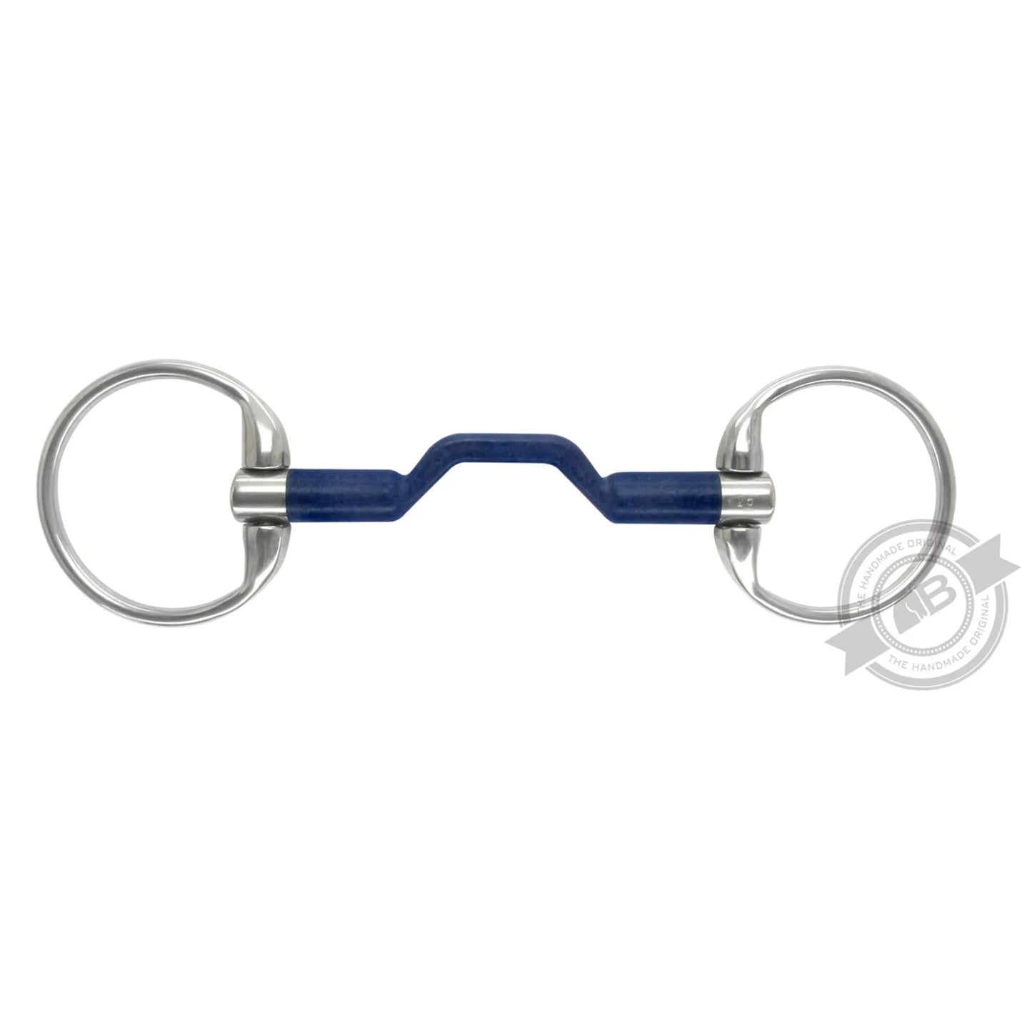 Bombers blue eggbutt happy tongue snaffle bit