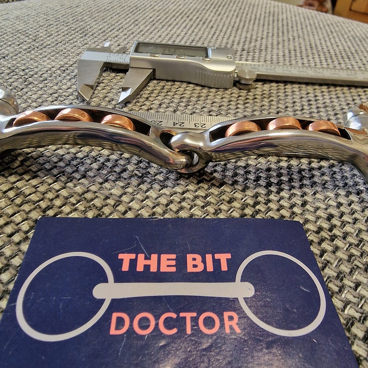 5.5" Custom curved copper roller magennis d-ring snaffle B742