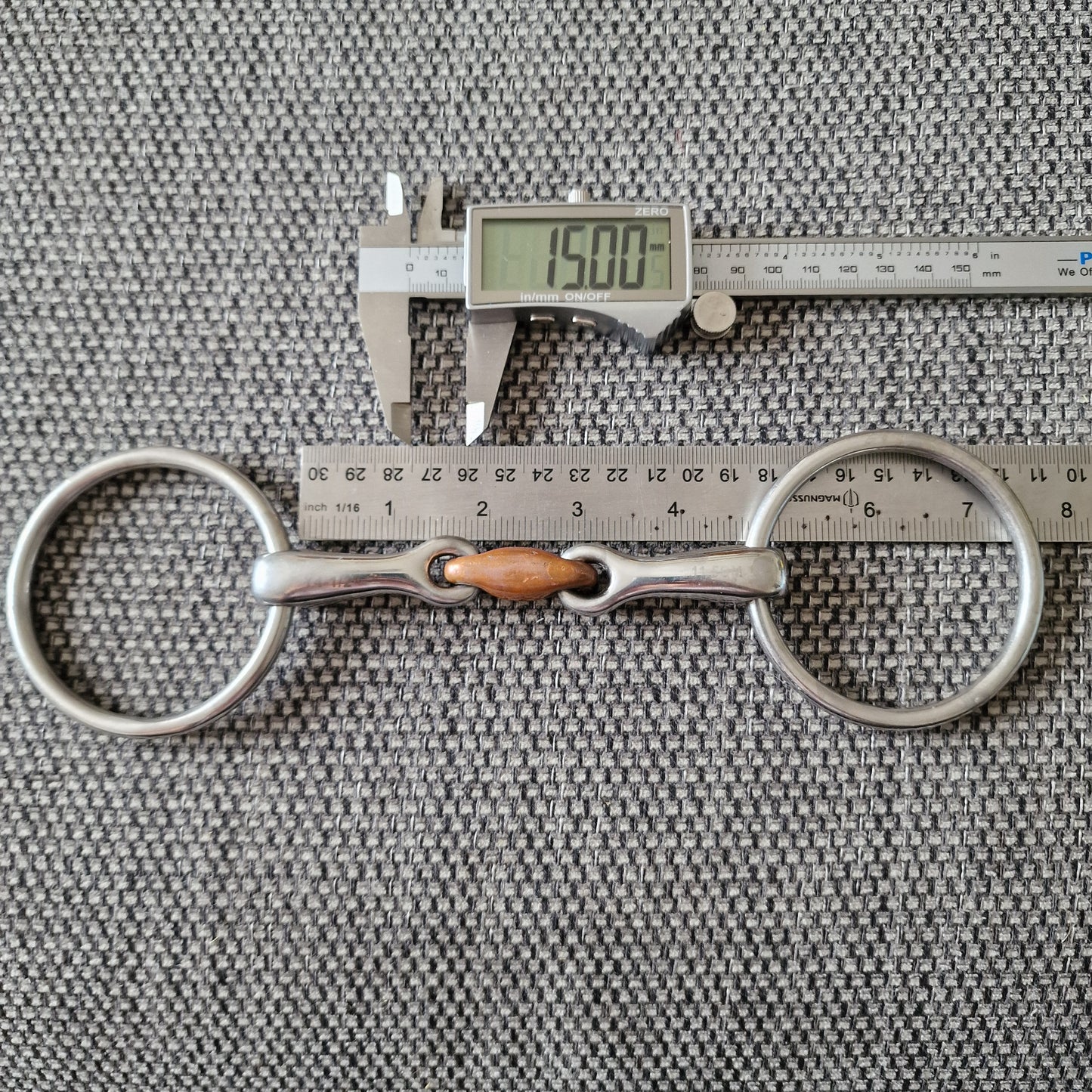 4.5" Copper Lozenge loose ring snaffle bit B470
