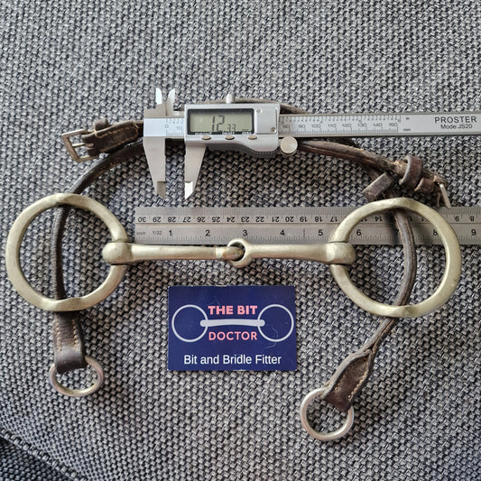 5" vintage nickel jointed cheltenham gag bit B1246