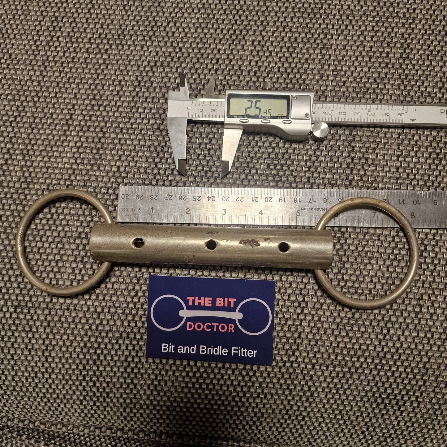 5.25" vintage flute loose ring snaffle Bit B1012