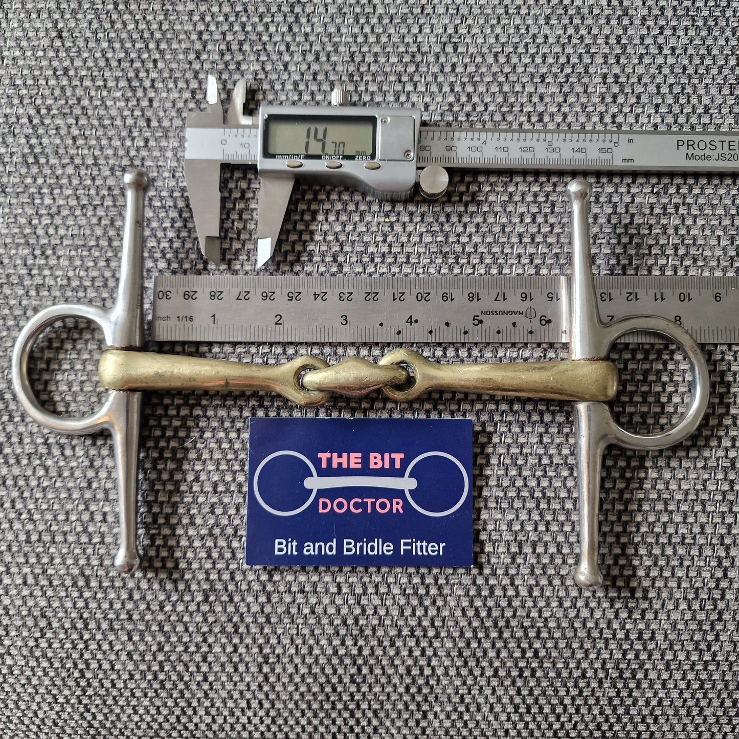 6.25" copper lozenge full cheek snaffle bit B651