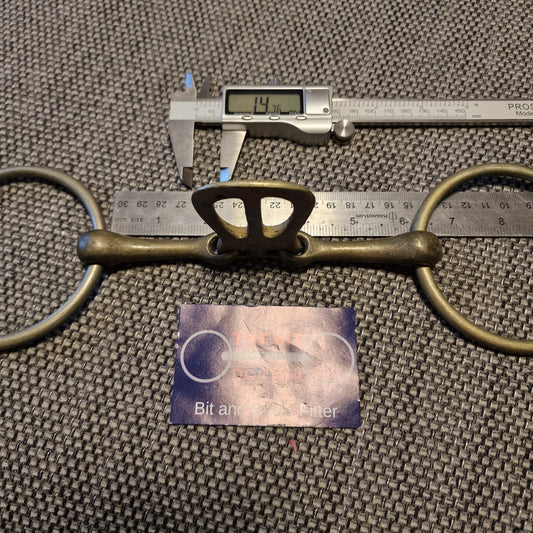 6" vintage nickel nagbutt tongue grid loose ring snaffle Bit B1046