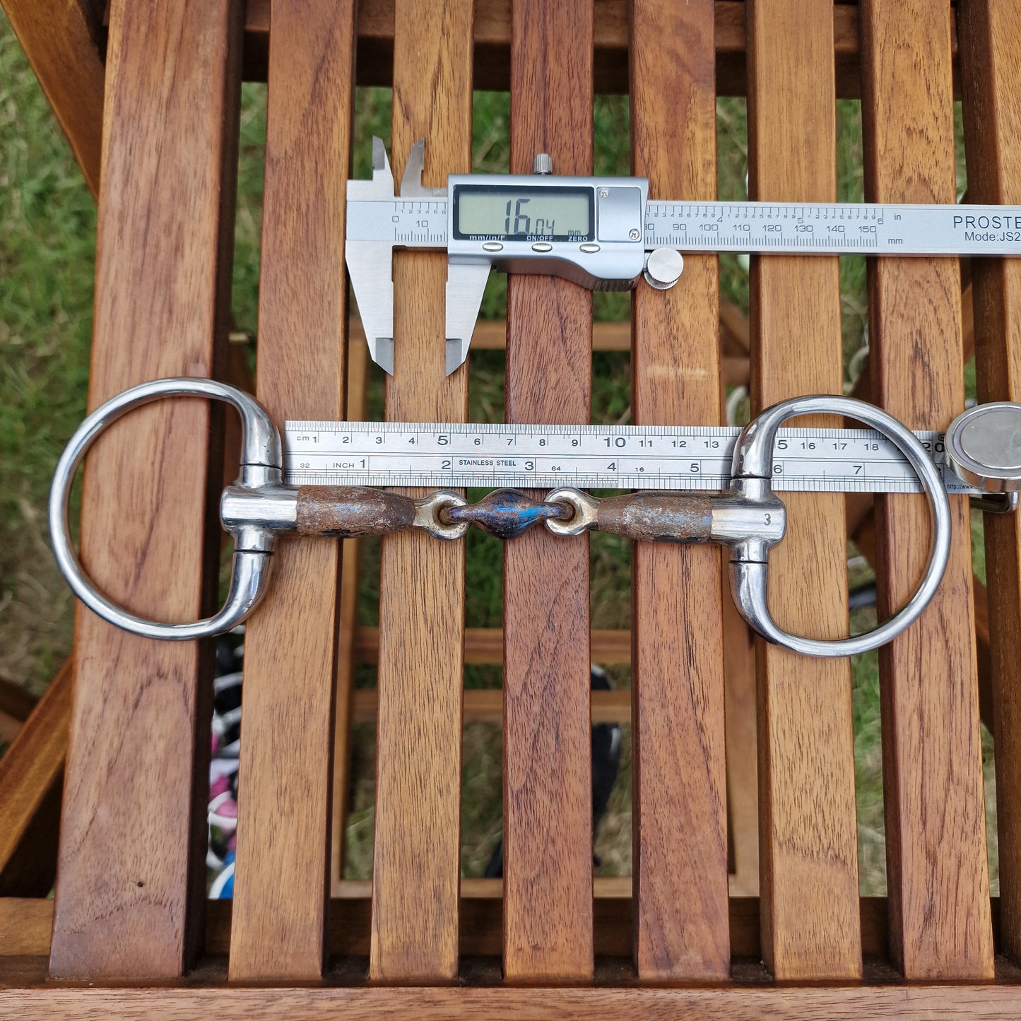5.25" Trust sweet iron eggbutt elliptical lozenge snaffle Bit B1483