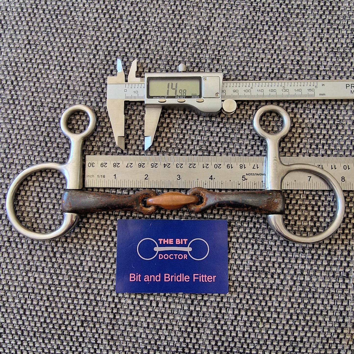 5.5" Hanging Cheek sweet iron copper lozenge Snaffle bit B414