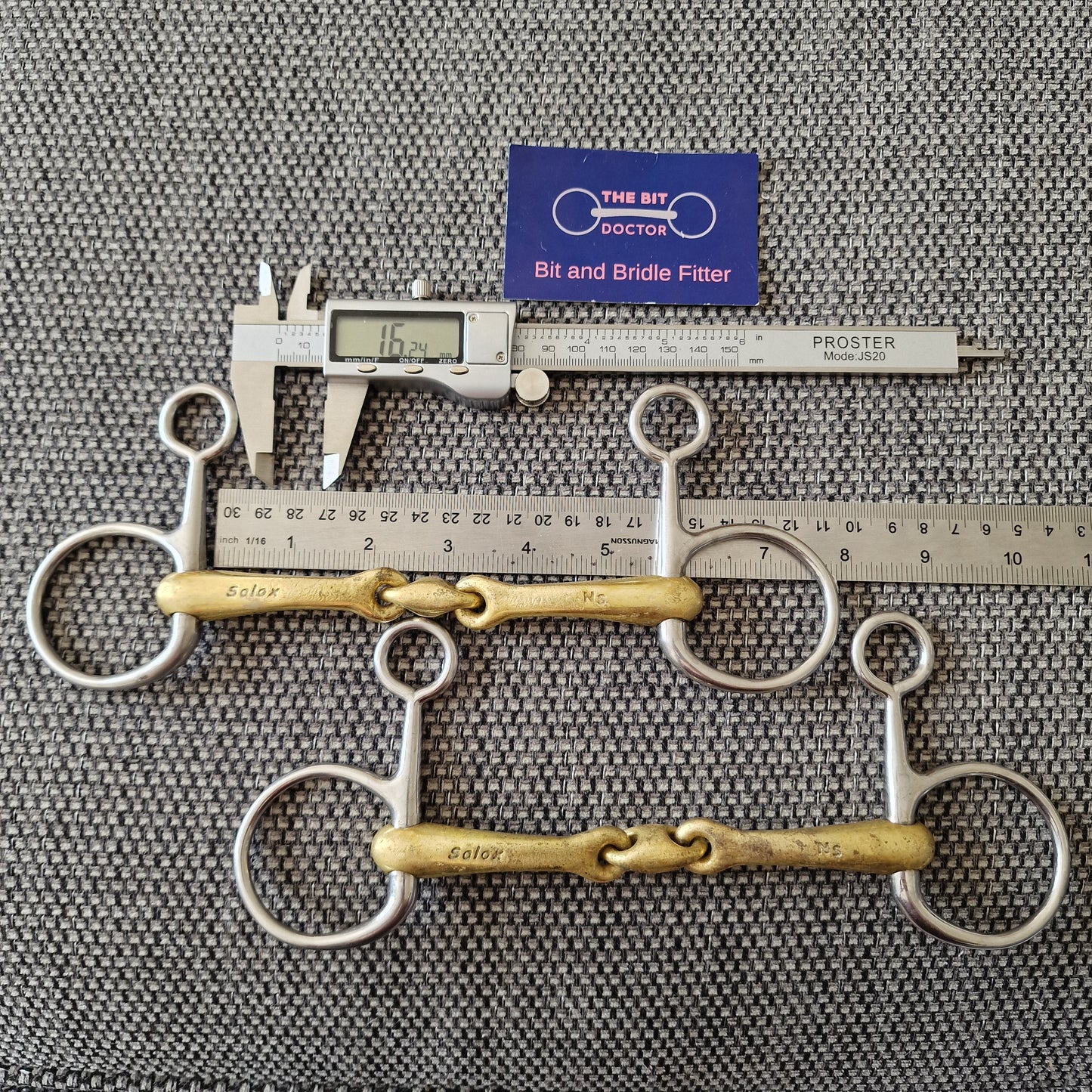 5.5" 16mm neue schule tranz angle lozenge hanging cheek snaffle bit B1225