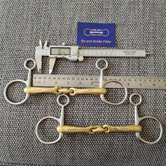 5.5" 16mm neue schule tranz angle lozenge hanging cheek snaffle bit B1225