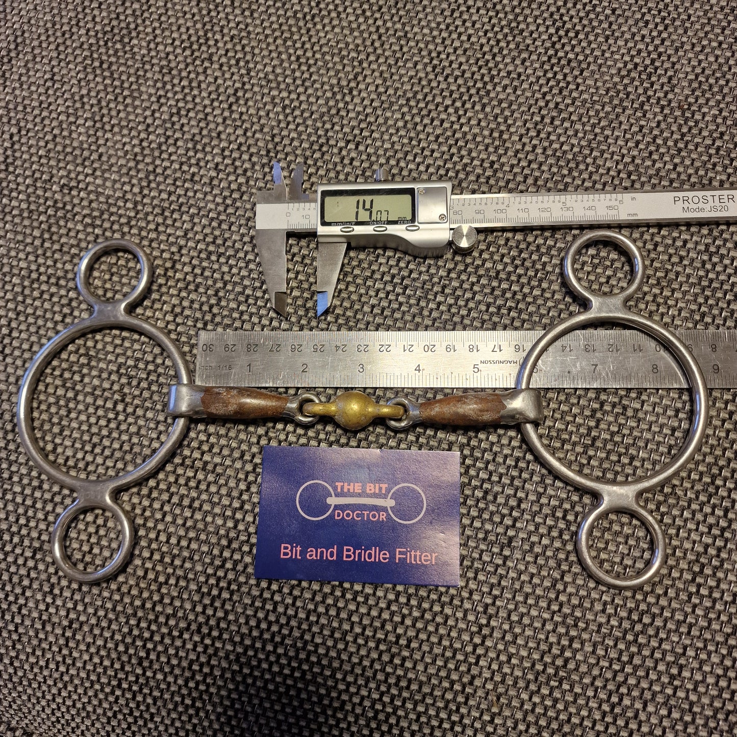 5.5" sweet iron copper lozenge 2.5 ring gag Bit B1331