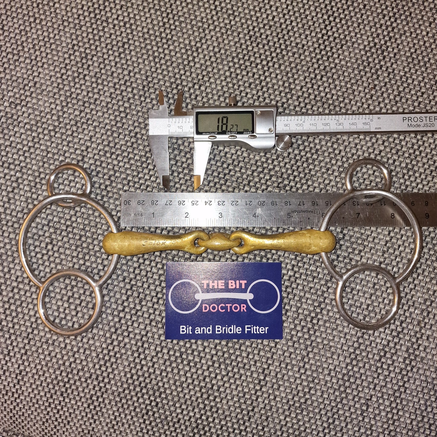 5.75" 18mm neue schule tranz angle lozenge universal gag bit B724