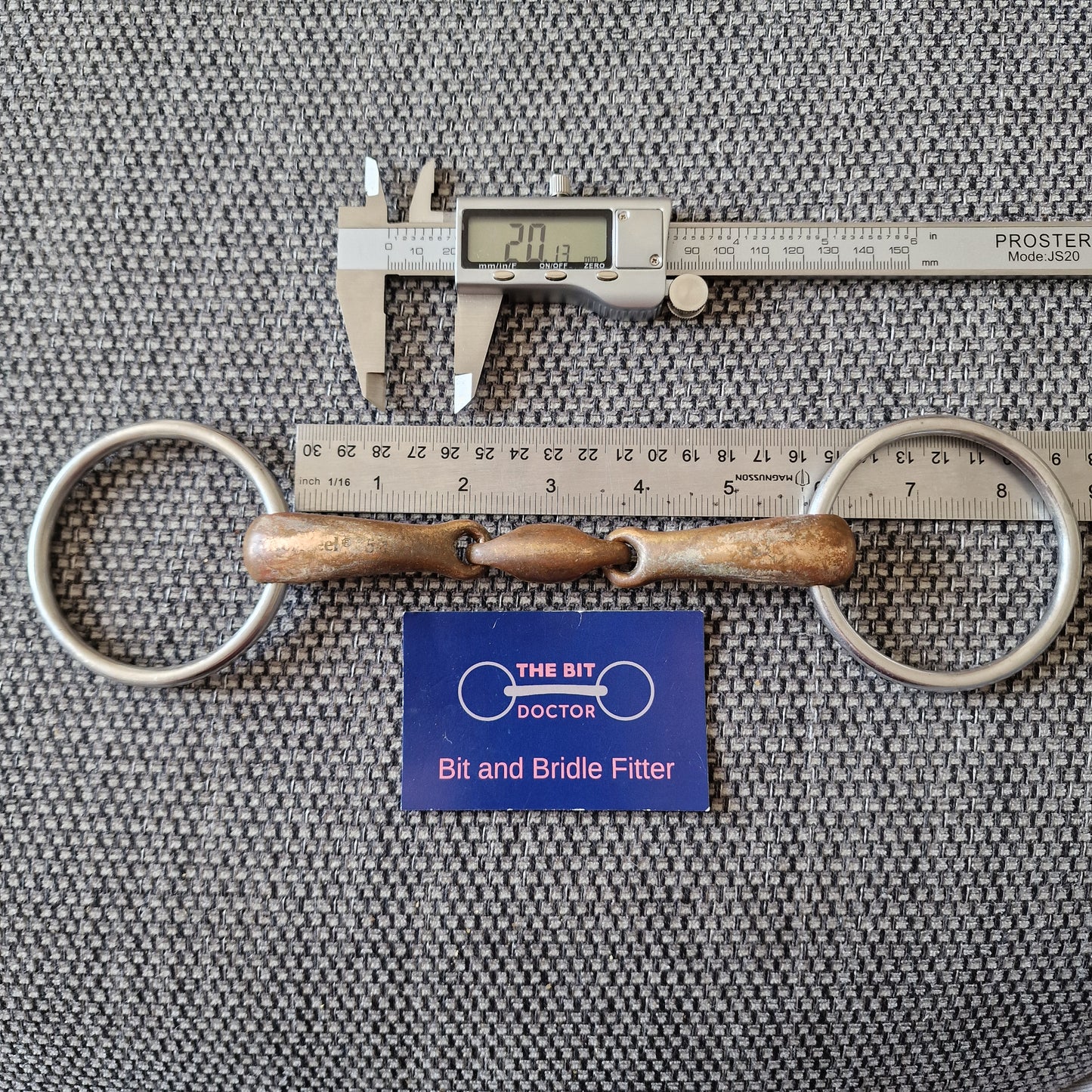 5.75" copper lozenge loose ring snaffle Bit B1575