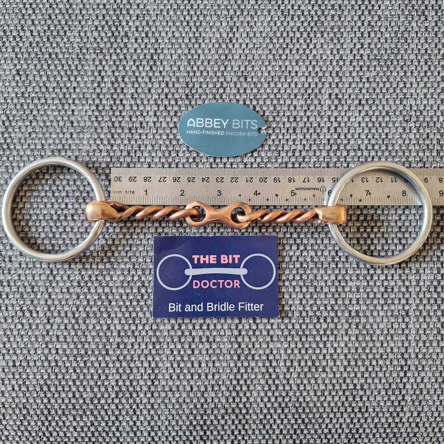 5.75" new Abbey custom copper twisted wire french link loose ring snaffle Bit B1486