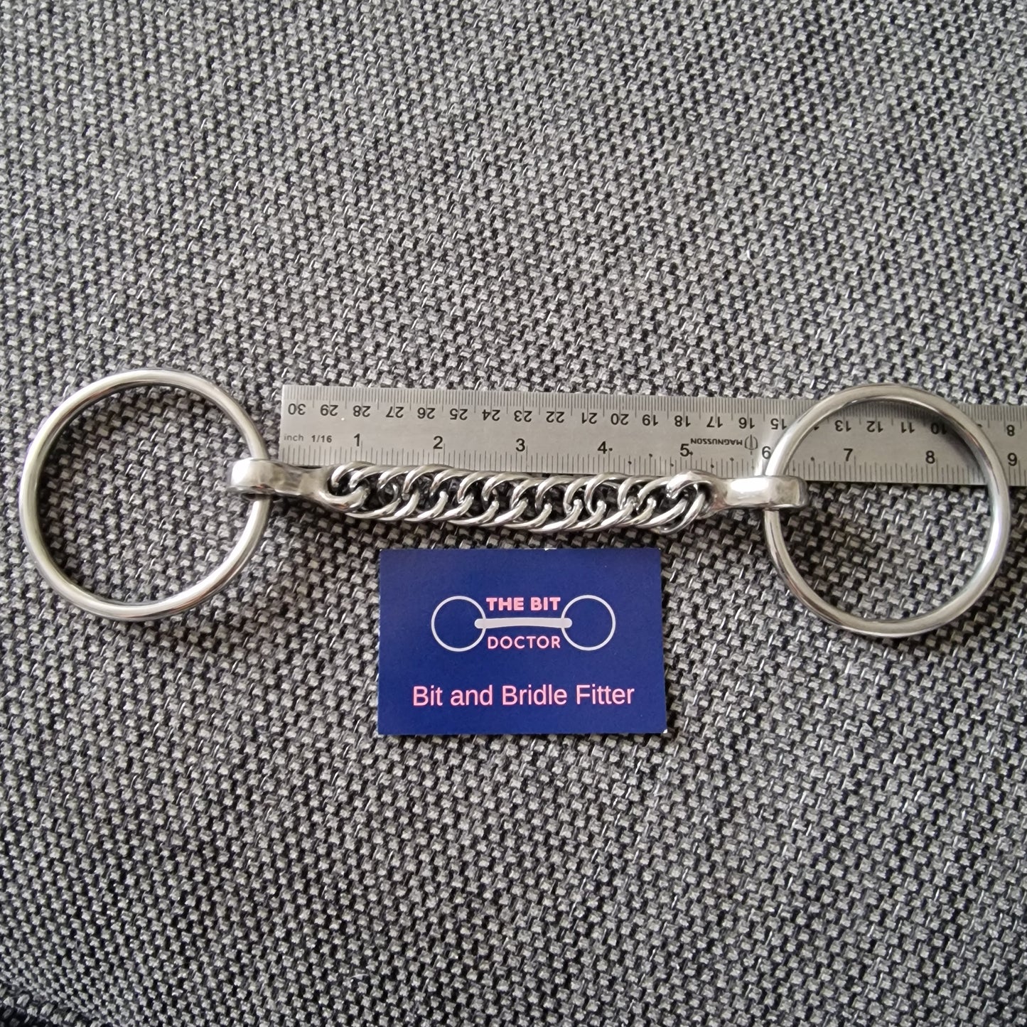 5.75" Abbey custom curb chain loose ring snaffle Bit B1380