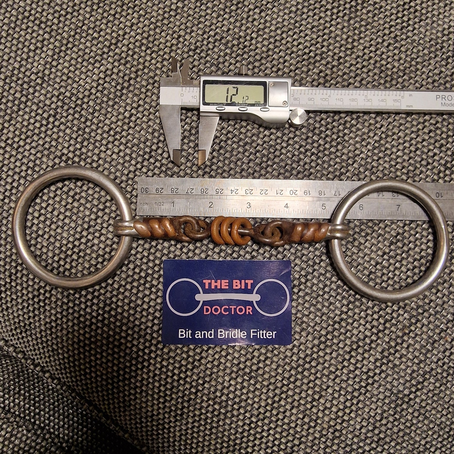 5" Sweet iron copper roller scrob snaffle bit B213