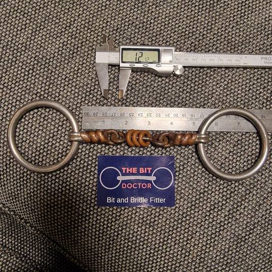 5" Sweet iron copper roller scrob tom thumb snaffle bit B213