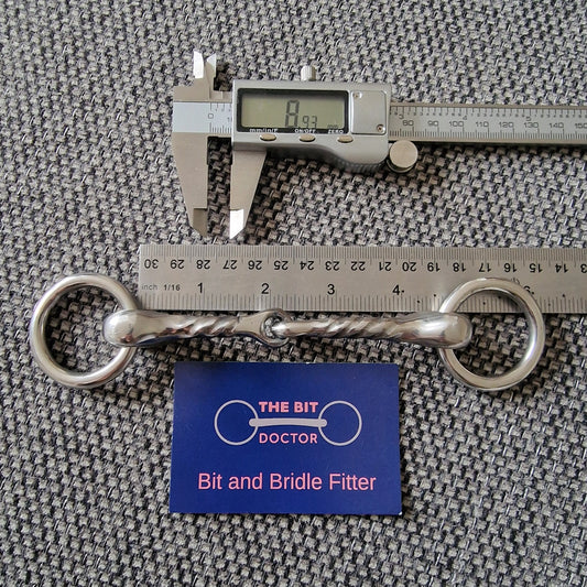 4.5" fylde twisted jointed bradoon loose ring snaffle Bit B1376