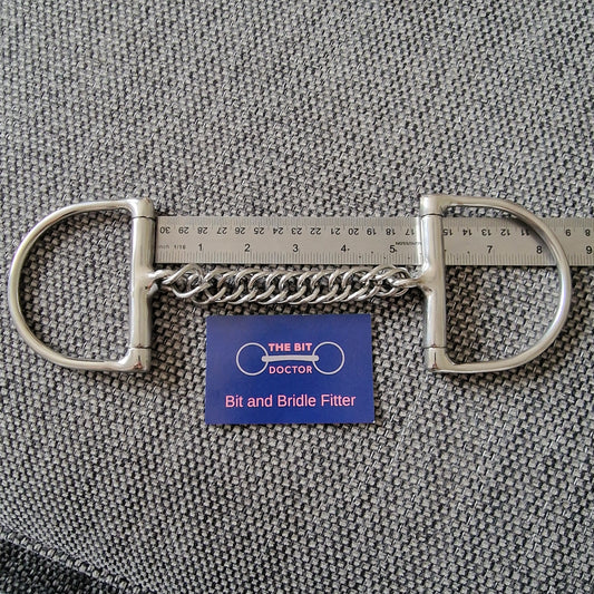 5.5" Abbey custom curb chain d-ring snaffle bit B834