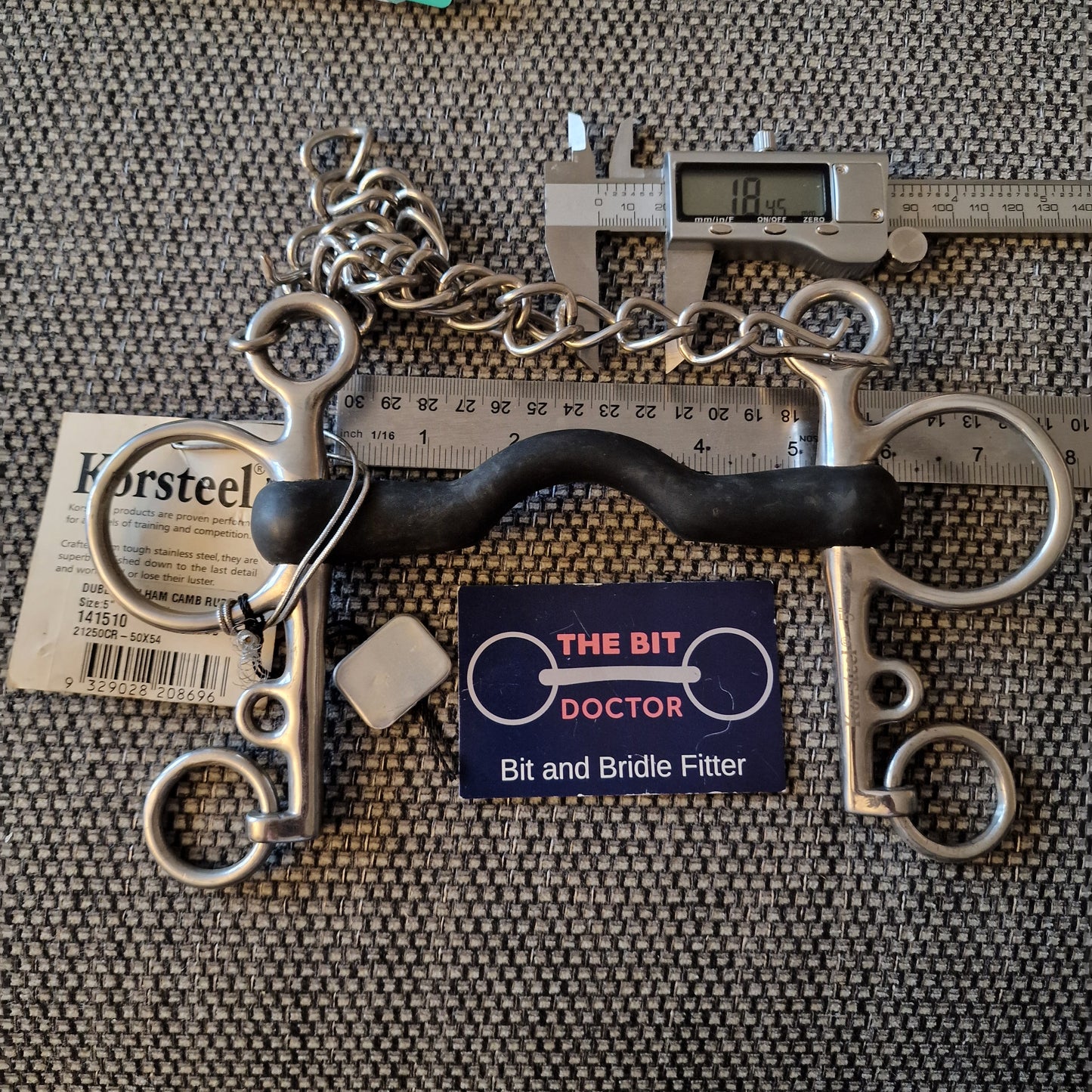 5" new rubber ported pelham bit B756