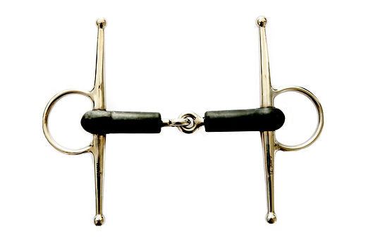 Rubber jointed full cheek snaffle bit