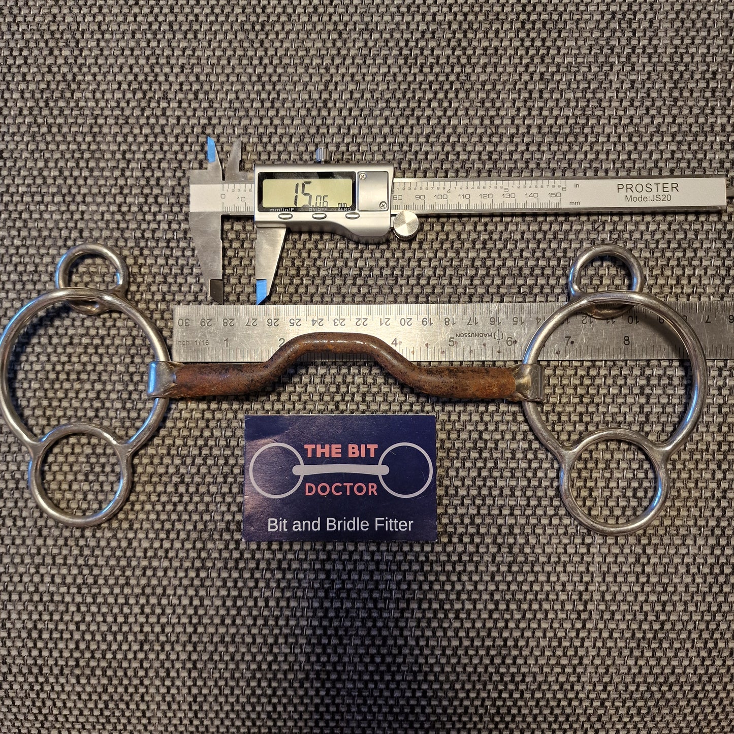 6" expert bits blu sweet iron ported 2.5 ring universal gag Bit B1293