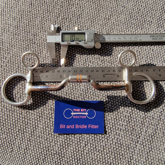 6.25" ported barrel hanging cheek snaffle Bit B1424