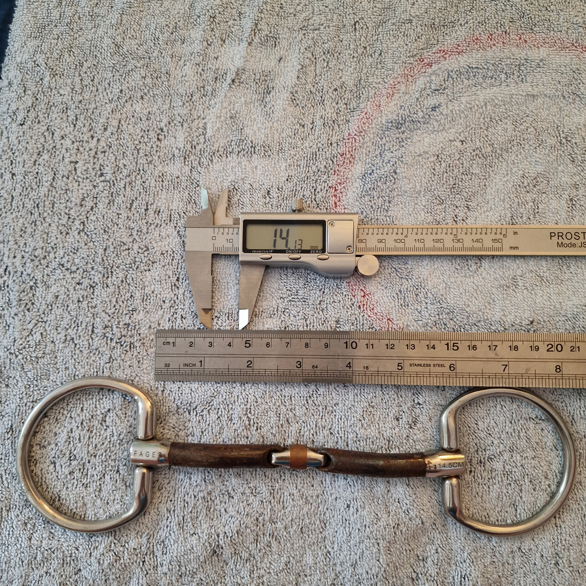 5.75" fager John sweet iron lozenge eggbutt snaffle bit B193