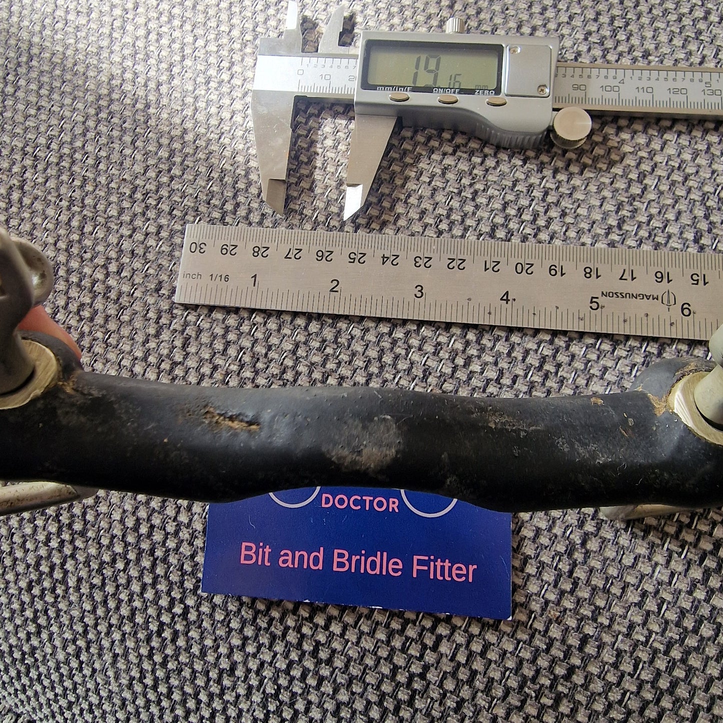 4.5" hard rubber ported kimblewick bit B644