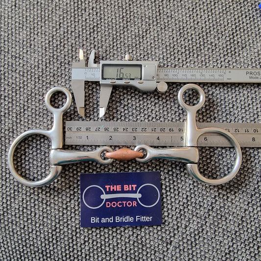 5" hanging cheek copper lozenge Snaffle bit B44