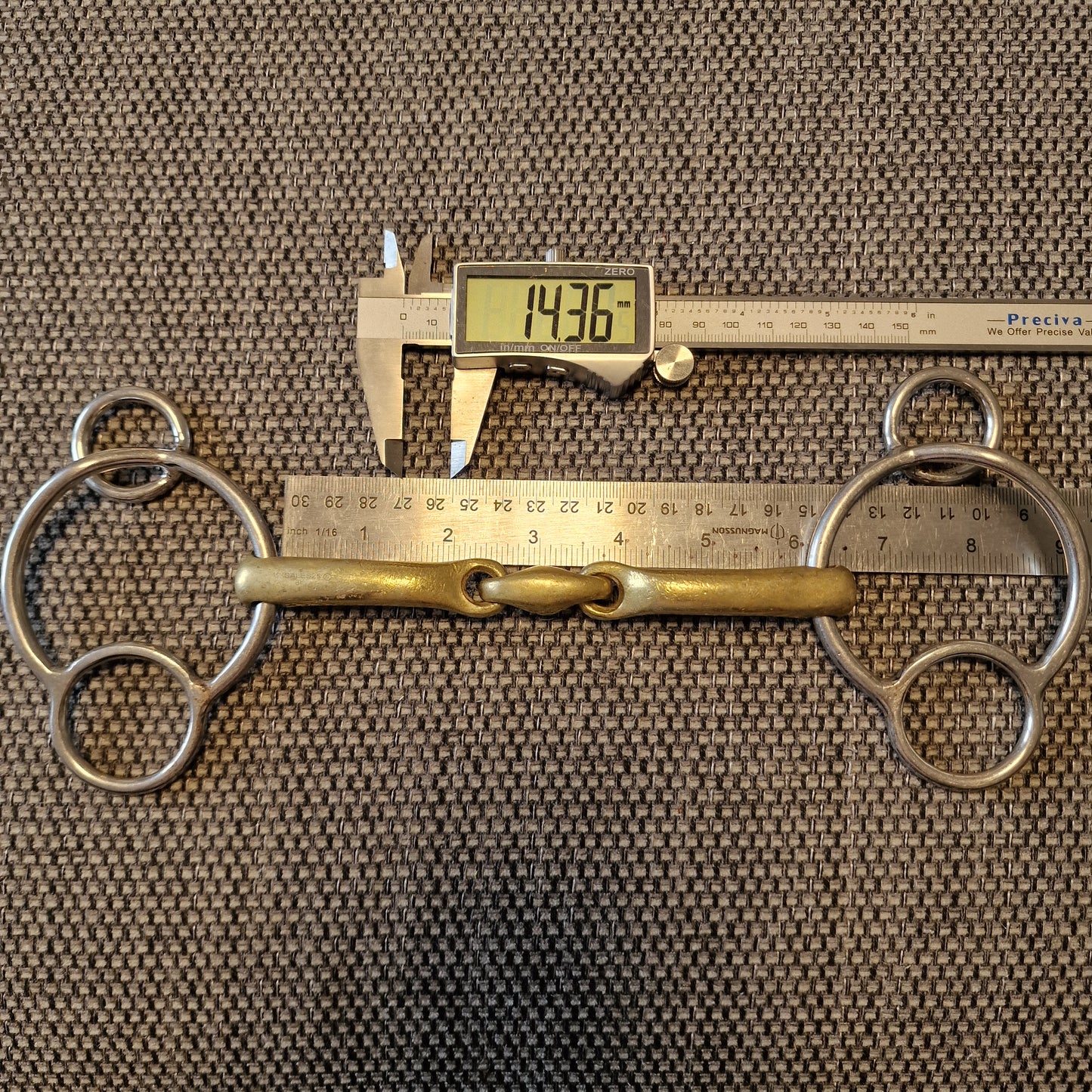 6" anatomical copper lozenge 2.5 ring universal gag Bit B1172