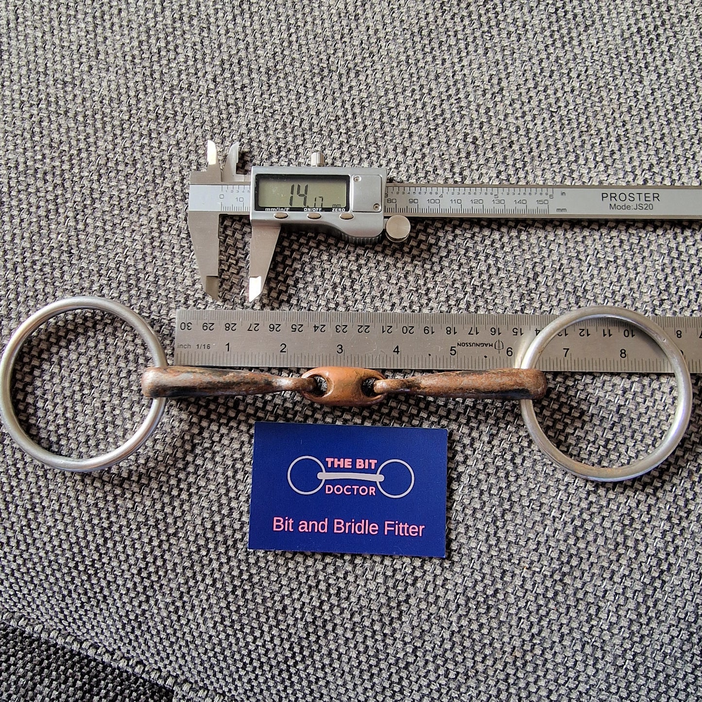 6" loose ring sweet iron copper lozenge snaffle Bit B1154