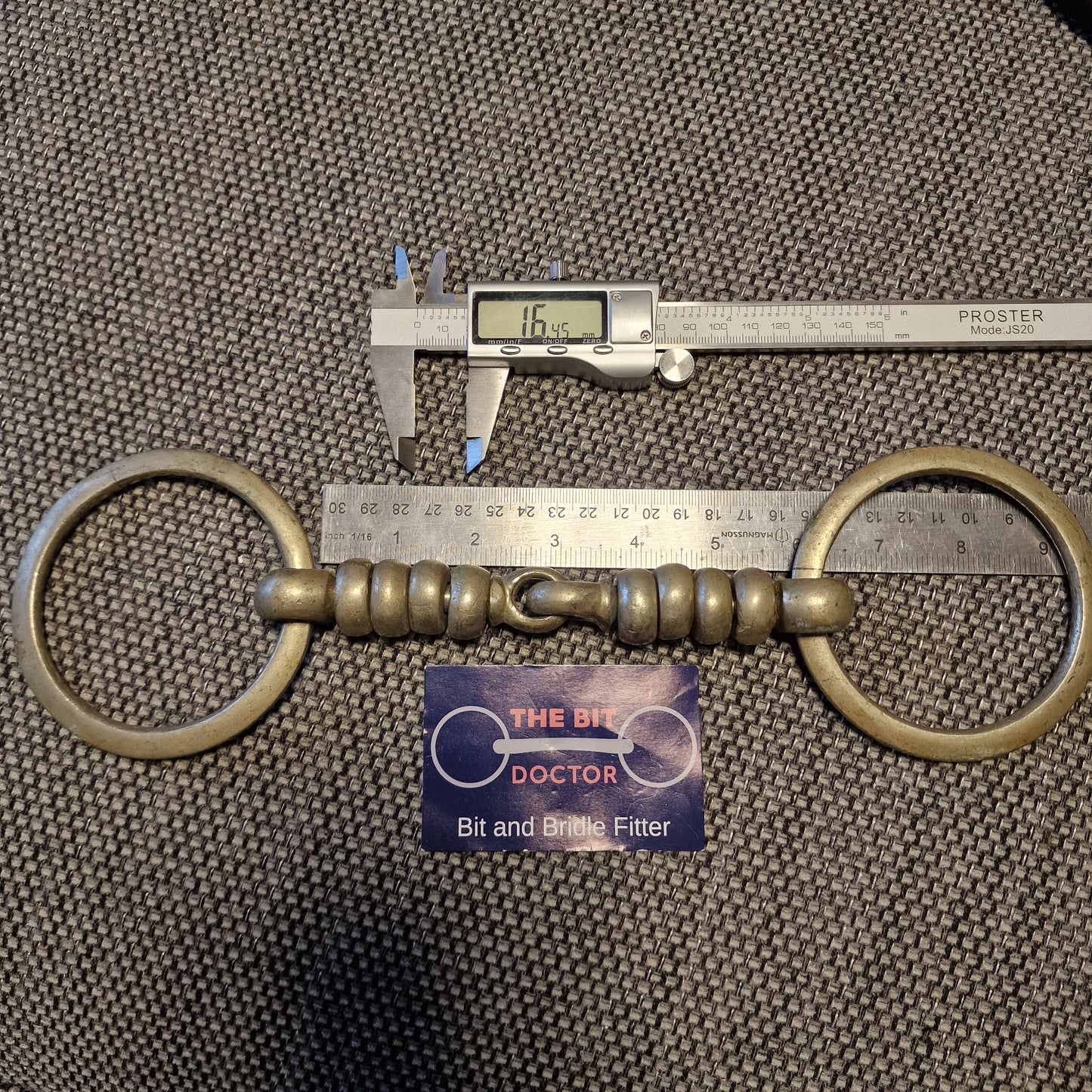 5.75" vintage nickel cherry roller loose ring snaffle bit B1069