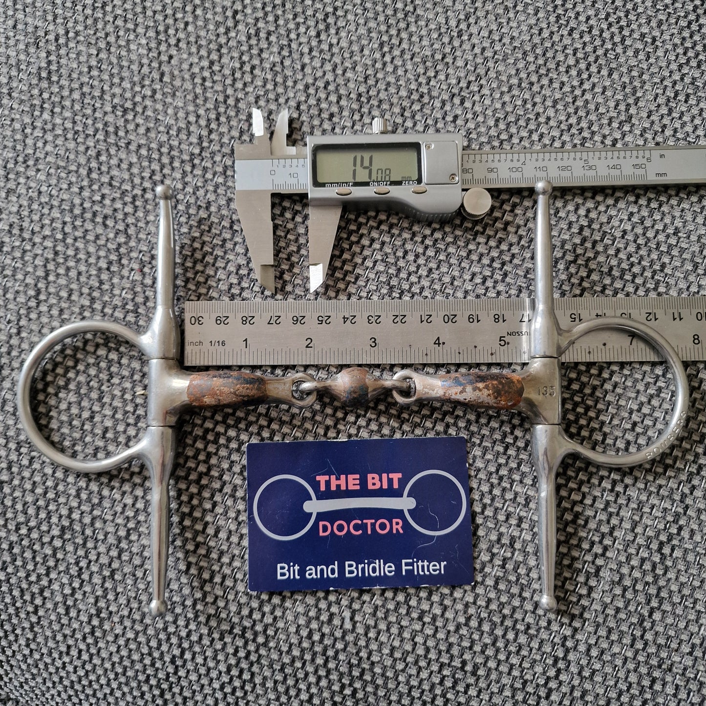 5.25" 135mm bombers elliptical lozenge full cheek snaffle Bit B1286