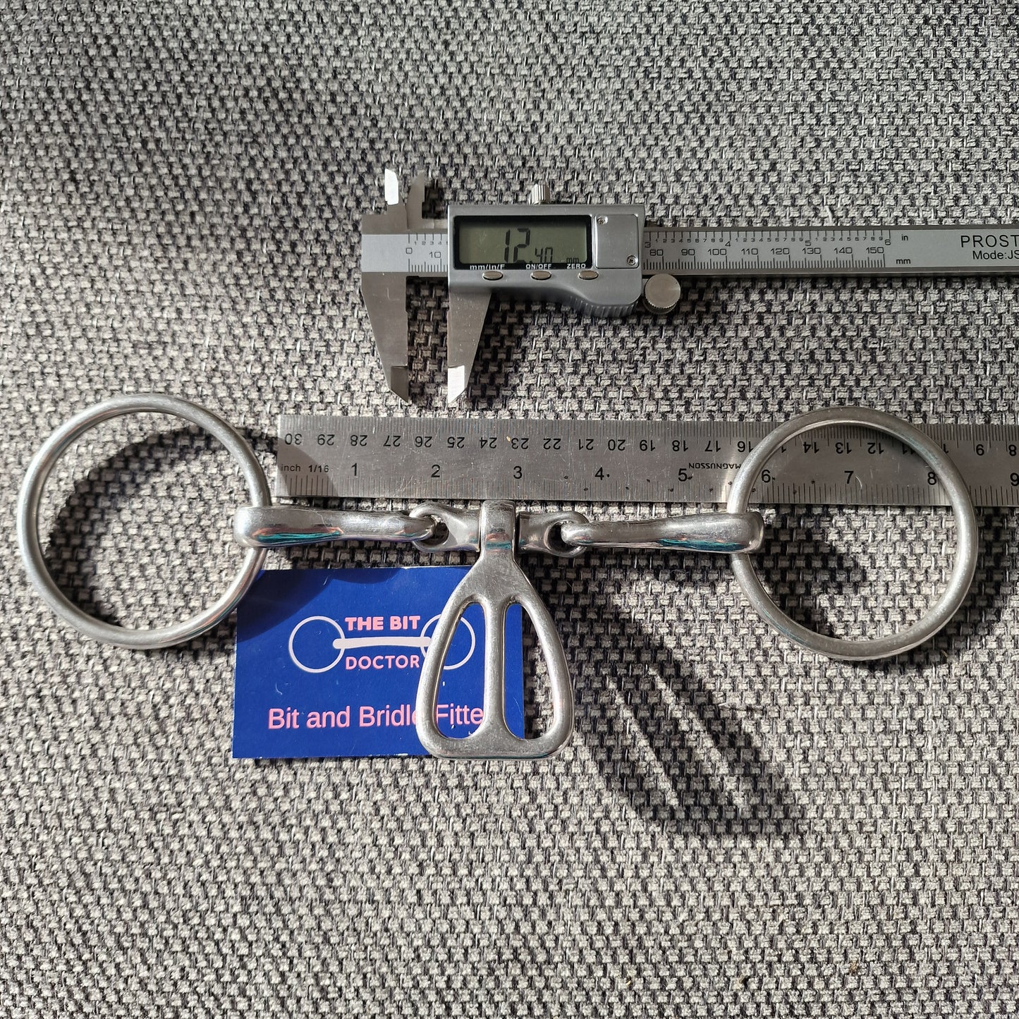 5.25" Abbey custom nagbutt tomgue plate loose ring snaffle Bit B1556